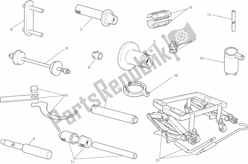 Tutte le parti per il 01b - Strumenti Di Servizio Per Officina del Ducati Diavel FL USA 1200 2017